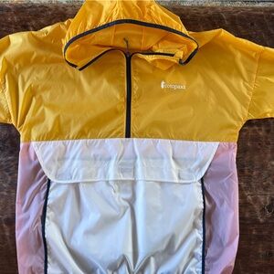 Cotopaxi Yellow, White and Pink Windbreaker